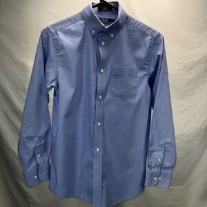 IZOD Stretch Button-Up Shirt Oxford Dress‎ Shirt Blue L/G 14-16